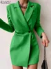 Zanzea 2023 Autumn Formal Office eleganckie mini dr Women LG Sleeve Blazer Dr Casual Suit Orbe Solid Butt Vestidos Z5xi#