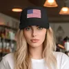 Top Caps Amerikan bayrağı Bahçbol Kapağı UV Koruma Solar Hat Vintage Trucker Sun Şapkaları Erkekler İçin Kadınlar