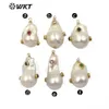 WTMP138 WKT naturel perle CZ pendentif irrégulier avec charme femmes mode collier cadeau bijoux résultats 240329