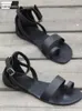 Sandals Summer Mens Genuine Leather Sandal Casual Flat Shoes Fashion Buckle Strap Open Toe Breathable Beach Gladiator Male