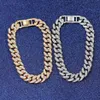 12 mm Miami Cuban Link Chain Gold Silver Color Choker for Women Out Out Crystal Rhinestone Naszyjnik Hip Hop Jewlery175y