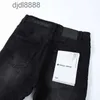 Herren-Designerhose, lila Jeans, Modemarke, High Street, Anti-Aging, Basic, Kuh, Schwarz, Slim-Fit, lässige Herrenhose