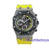 Ladies AP Zegarwatch Royal Oak Offshore Series 26207io Mens Watch Limited Edition Titanium Black and Yellow Timing 42 mm Automatyczny zegarek mechaniczny