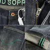 Herren Jeans Stickerei Denim Männer verjüngten sich Retro Distressed Waschenhose für Jugend Amerikanische lässige männliche Straße Streetwear Streetwear
