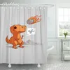 Shower Curtains Modern Minimalist Curtain 3D Printed Cartoon Anime Animal Bathroom Waterproof With Hooks For Decoration