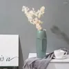 Vaser 2x nordiska minimalistiska PE Abstract Vase Human Face Creative Display Room Decorative Figue huvudform Vasgrön