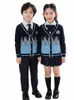 Style de l'académie britannique printemps automne costume d'uniforme scolaire des élèves du collège élémentaire, vêtements pour enfants costume de pull tricoté 58Ex #