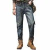 Herfst Koreananse Klassieke Cargo Broek Heren Повседневная уличная одежда 90-х годов Losse Straight Jeans Effen Straight Denim Retro Vintage Jeans Man E1oV #