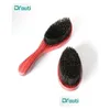 Hair Brushes Drewti Wave Brush Hard Boar Bristle Wooden Head Curved Palm Combs 360 Man Dressing Styling Tools For Afro 2211053536699 D Otb7G