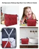 Sacs à cosmétiques motif léopard rouge, trousse de maquillage, pochette de voyage, essentiels, organisateur de toilette pour femmes, trousse de rangement pour enfants