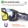 Gogle Bollfo Ski Goggles Magnetyczne soczewki Bezczynność UV Ochrona przeciw mgle śnieżne snowboard Gogle dla mężczyzn Kobiety dla dorosłych młodzieży szklanki narciarskie