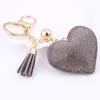 Porte-clés coeur porte-clés en cuir porte-gland mode métal cristal strass chaîne porte-clés charme sac pendentif cadeau en gros goutte de dhigw