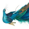 Украшение для вечеринки, 4 шт./компл., имитация синего павлина, статуя трехмерных натуральных перьев, праздничные принадлежности, Пасха, Рождество, сделай сам