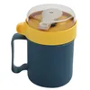 Linarey geïsoleerde lunchcontainer: brede mondpot voor soepgraan ontbijtbeker Kop Magnetron Oven Portable Blauw