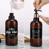 Dispensador de sabão líquido bomba garrafa diy etiqueta à prova dwaterproof água adesivos banheiro/cozinha mão etiquetas para loção shampoo condicionador