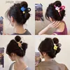 Hair Clips New simple and cute bear scratch hair clip elegant and elegant shark clip ponytail braid hair clip headscarf summer accessories Y240329