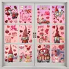 Autocollants de fenêtre en Pvc amovibles, décoration de maison, saint-valentin, cœur statique, elfe Gnome, Rose d'amour, pour porte en verre