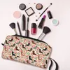 Sacs de rangement Teckel Floral Dog Sac cosmétique Mode Grande capacité Saucisse Wiener Badger Doxie Maquillage Case Beauté Toilette