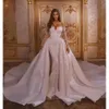 Mermaid Wedding Dresses With Detachable Skirt Appliqued Arabic Trumpet Bridal Gowns Long Sleeves Bohemian Robe De BC GC