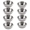 Plates 8 Pcs Silver Sauce Dish Seasoning Dipping Bowls Holder Spice Spices Appetizer Dishes Soy Round Practical Serving Chilli