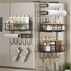 Kök förvaring kylskåp hyllan kylskåp vägg sida prylar enkelt verktyg hängande rack handduk flaskekrydda arrangör modern lyx