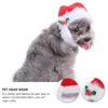 Vestuário para cães Chapéu de Papai Noel Pelúcia Natal Inverno Gato Barba Cap Pescoço Orelha Aquecedor Protetor de bandana para filhote de cachorro pequeno Po Prop ()