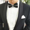 Bow Ties Good fashion Formal commercial Flash Wedding Groom Best man suit black Burgundy navy blue mens bow tie Y240329