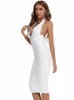 beaukey Women White Black Plunge V Halter Bodyc abito da sera c fasciatura rosa Sexy Backl Party Ladies Dr XL Quality Vestido 22nn#