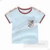 Petits garçons T-shirt à carreaux enfant en bas âge enfants rayures col rond manches courtes coton T-shirts enfants hauts décontractés été bébé vêtements de marque Z7406