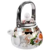Dinnerware Sets Enamel Pot Tea Serving Water Kettle Big Flower Kettles Stovetop For Loose Teapot Camping