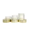 Storage Bottles 20Pcs Skincare Cream Jars 20G 30G 50G Clear Double Layers PS Plastic Containers Refillable Gold Lid Empty Cosmetic Pots