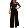 Womens Jumpsuits Rompers Uk 4 Colour Evening Party Playsuit Ladies Lace Long Jumpsuit Size 8-14 Drop Delivery Apparel Clothing Dhbiv