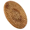 Bord mattor 10 cm Placemat Pad Coasters Kök Rattan Bowl Padding Mat Round Woven Hand-made