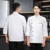 Kvinnor Apr Cook Jacket Logo Chef With Clothes Men Coat Restaurant LG T-shirt Sleeve Hotel Work Uniform A8PB#