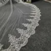 Brak grzebienia Weselna welda pełna z koronkowymi cekinami Bling 4 m One Star Lace Bridal Veil LG Veil for Bride Wedding Acories H3G4#