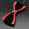 Yay Ties 2020 Erkek Deri Velet Rhinestone Bow Tie Bride damatlar Düğün Moda Bowtie Suit Gömlek Koreli En İyi İngiliz Stil Y240329