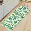 Tapetes de banho colorido folhas de palmeira plantas de arte de cozinha folhas de flanela anti-chapéu de decoração de casa tapetes de piso capacho de carpete comprido lavável