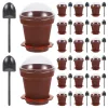 Jardinières 20 ensembles Pot de pépinière petits pots de fleurs de gâteau tasses de yaourt Dessert Cupcake boisson verre sodocalcique Mini jardinières en plastique