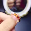 Klusterringar FS 3mm Natural Fenda Garnet S925 Sterling Silver Ring For Women Fashion Fine Wedding Accessory Smycken med certifikat