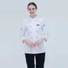 Unisexe Noir Lg Manches Maître Cuisinier Uniformes de Travail Restaurant Hôtel BBQ Cuisine Vêtements de Travail Vêtements Service Alimentaire Chef Tops Y9eR #