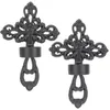 Kaarsenhouders 2 pc's kruis kandelaar metaal ornament chic boter lamphouder hangend ijzeren decoratief