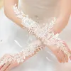 Elegante witte kant LG Wedding Gloves voor bruid kristal fingerl elleboog LG bruidshandschoenen vrouwen bruiloft