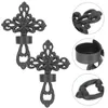 Kaarsenhouders 2 pc's kruis kandelaar metaal ornament chic boter lamphouder hangend ijzeren decoratief