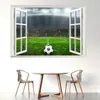 Bakgrundsbilder Fotboll Stadiumvägg klistermärke Decor Room Fake Window Sports Present PVC Stickers för pojkar sovrumsaffischdekal