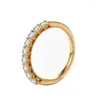 Cluster-Ringe aus 925er-Sterlingsilber, 2,5 mm, alle Moissanit-Eheringe, edler Schmuck, goldfarbener Ring für Frauen