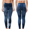 Leggings Femmes Femmes Dames Jean Pantalon Faux Denim Floral Femmes Pantalons De Yoga Longue Longueur Maternité Avec Poches Pour