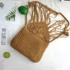 Handgemaakte katoenen geweven gebreide kwast Crossbody tas Vintage schouder Messenger vrouwelijke mode strand zomer handtassen 2023 tas 240328