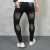 Nieuwe Mannen Hoge Kwaliteit Luxe Merk Jeans Koreaanse Fi Skinny Designer Kleding gescheurd gat Hiphop klassieke Designer casual broek Z77q #