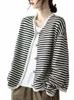 Pullover Frauen Fi Stricken Strickjacken Streifen Casual V-ausschnitt LG Sleeve Designer Harajuku Tägliche Einreiher Tops Z2G0 #