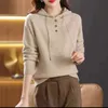 Nouveau coréen dames à capuche chandails en vrac décontracté couleur unie pull manteau Lg manches Vintage laine femmes haut pull Femme O309 #